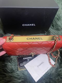 Authentic LARGE Chanel Classic RHW Red Lambskin, Luxury, Bags & Wallets on  Carousell