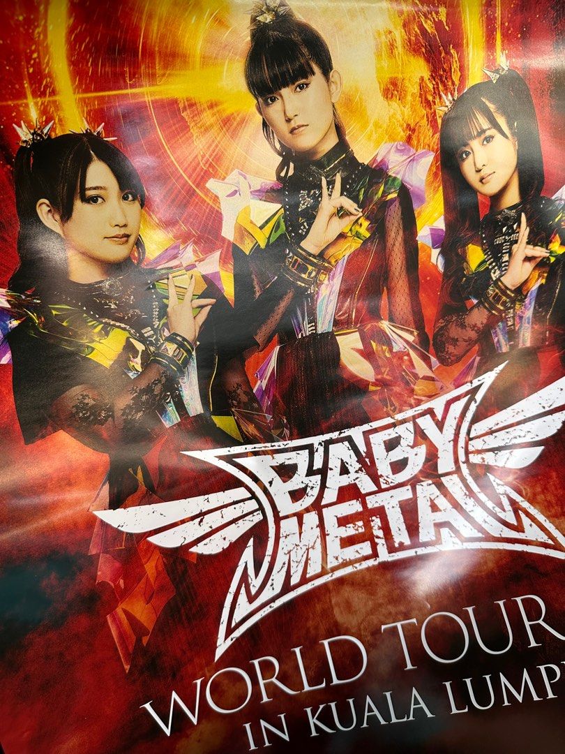 Babymetal world tour kl 2023 babyzone lanyard and poster, Hobbies  