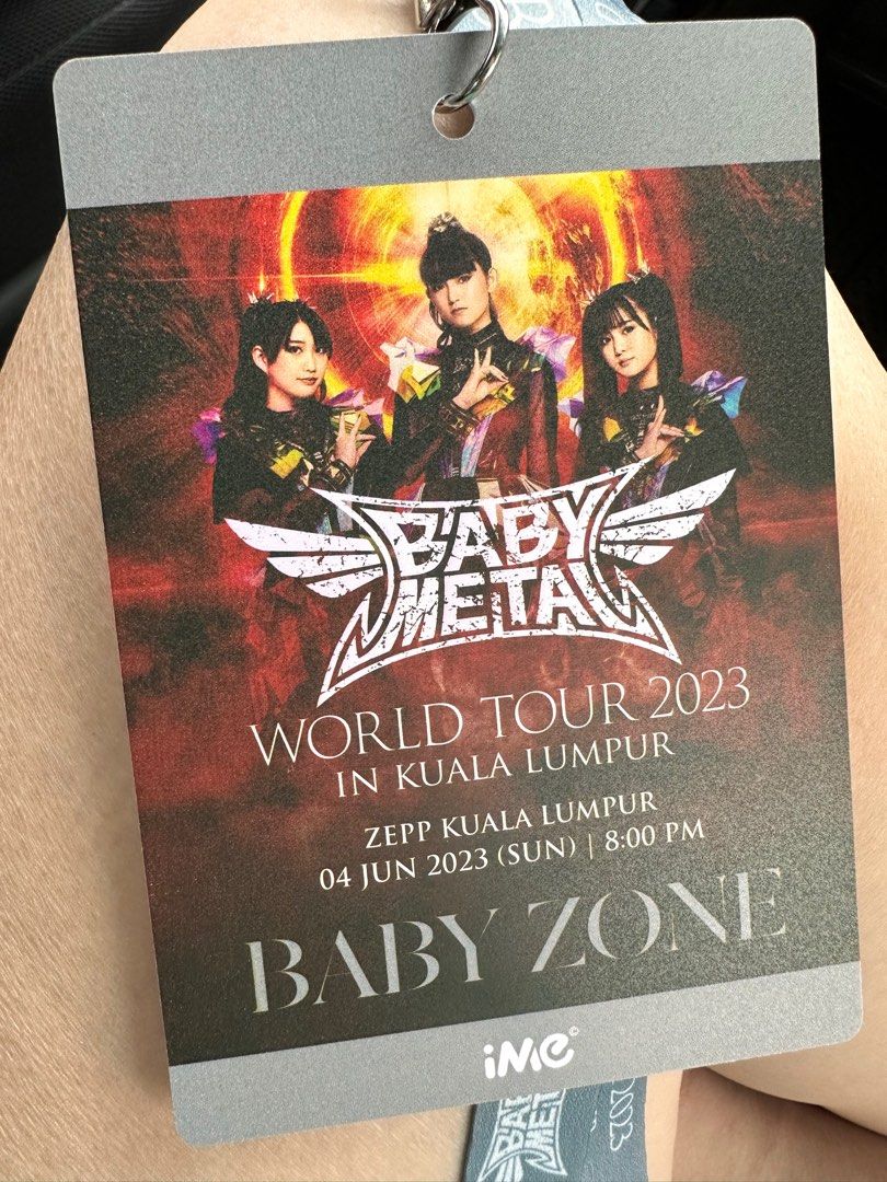 Babymetal world tour kl 2023 babyzone lanyard and poster, Hobbies  