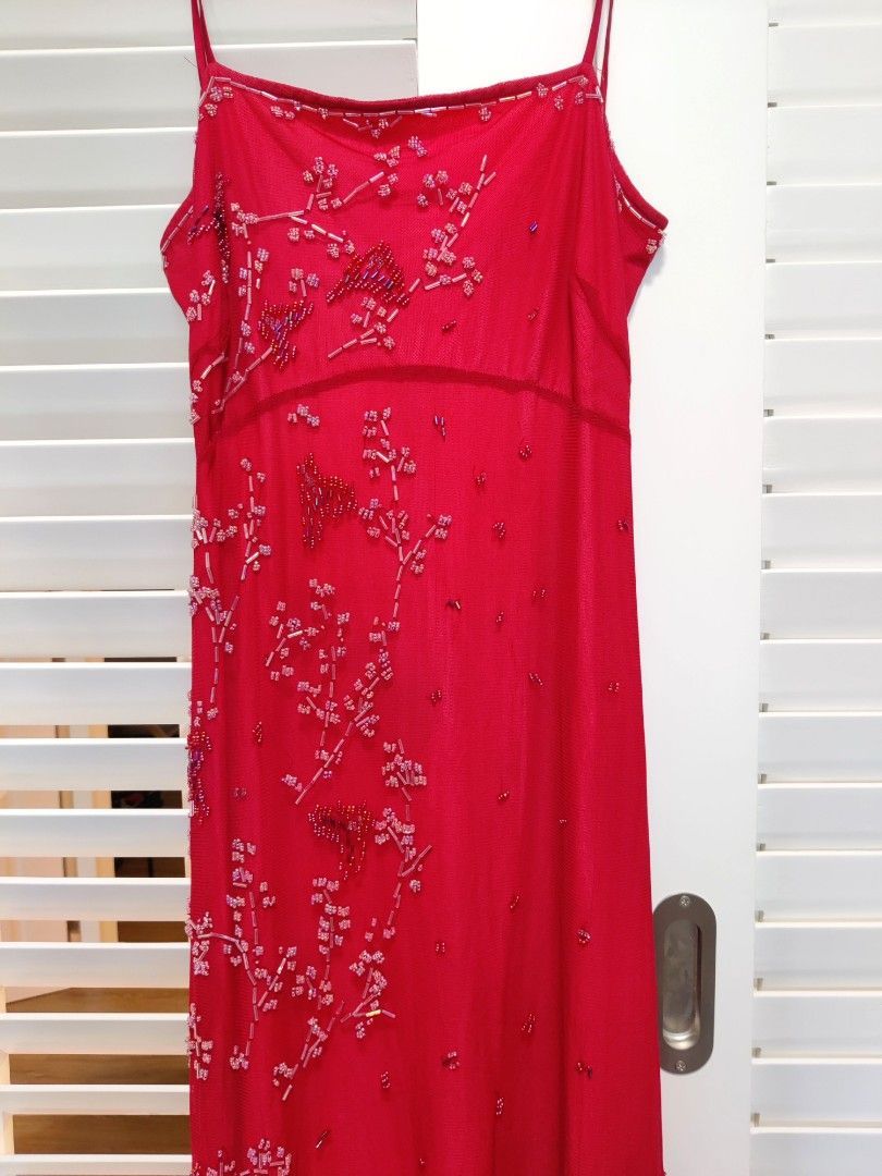 open lace back dress Brick Red Floral Halter Midi Dress - Event Dresses