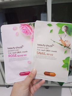 Beauty chuck Sheet mask ori korea (snail & rose)