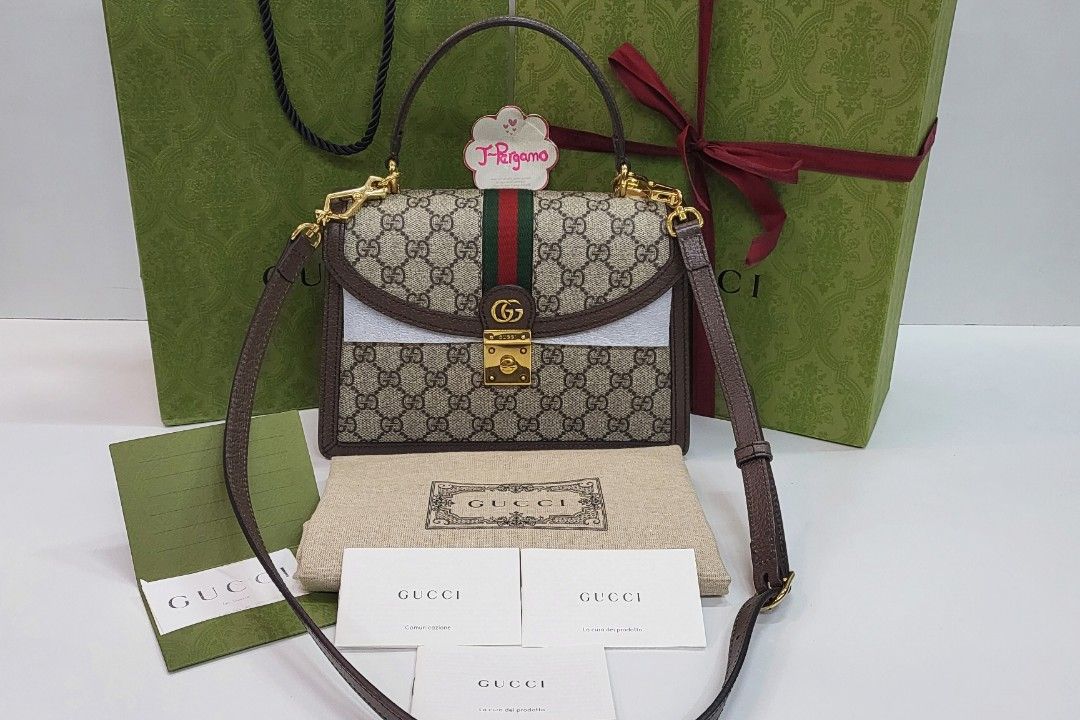 Brand New Gucci Ophida Small Top Hsndle Bag With Web
