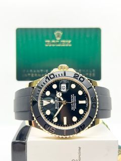 Brand New Rolex Oyster Yacht-Master 42 226658 Black Dial Automatic Yellow Gold Casing Rubber