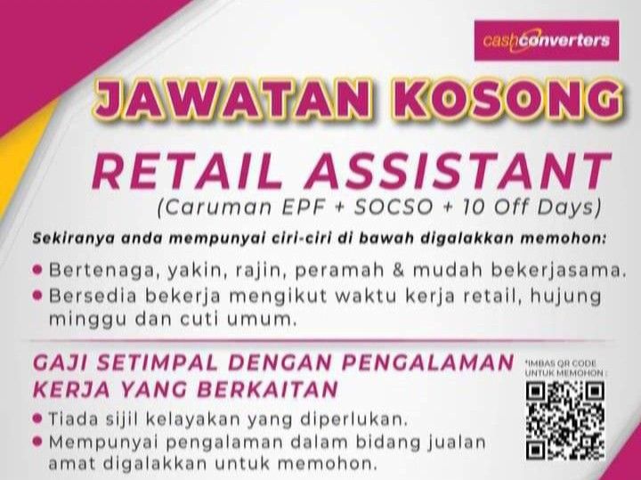 Cash Converters Shah Alam Kerja Kosong / Job Vacancy ,. Looking for a