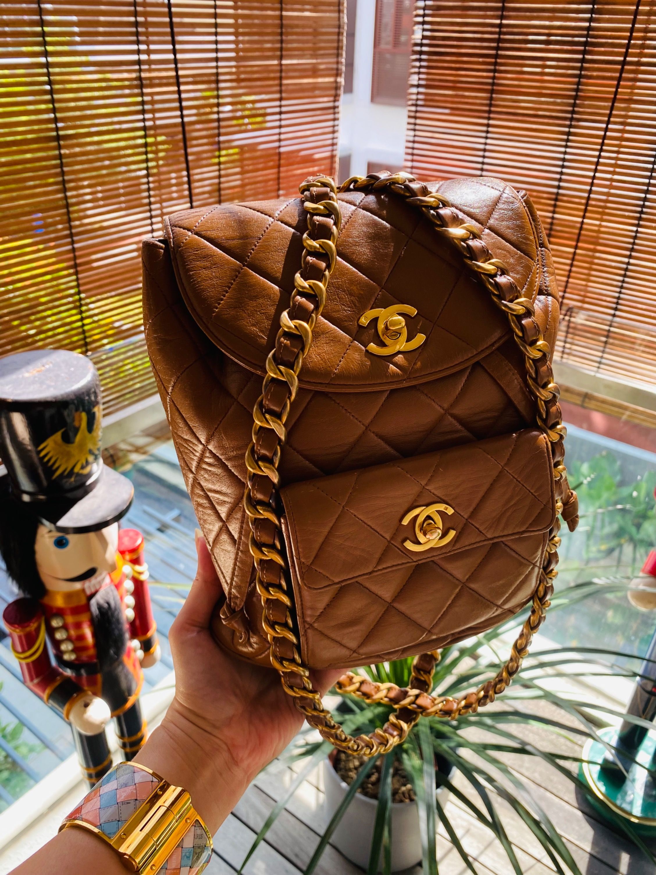 Chanel Duma Backpack Large Brown Lambskin