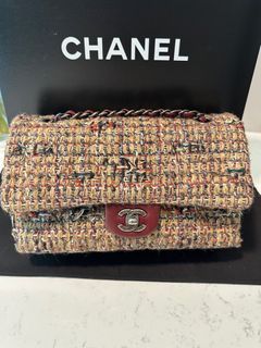 CHANEL 22C Tweed & Braided Calfskin Mini Flap Bag - Timeless Luxuries