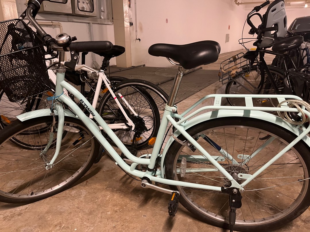 Btwin City Bike Elops 120 with Basket Sports Equipment Bicycles