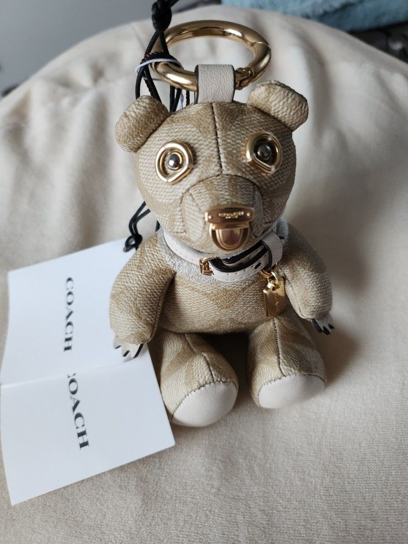 Coach Bear Keychain Signature Canvas Leather Limited Edition Collectible