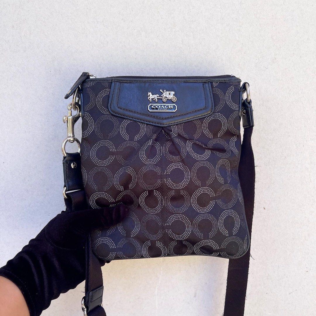 SALE Today only Coach Madison Swingpack Dotted Black Small Corssbody