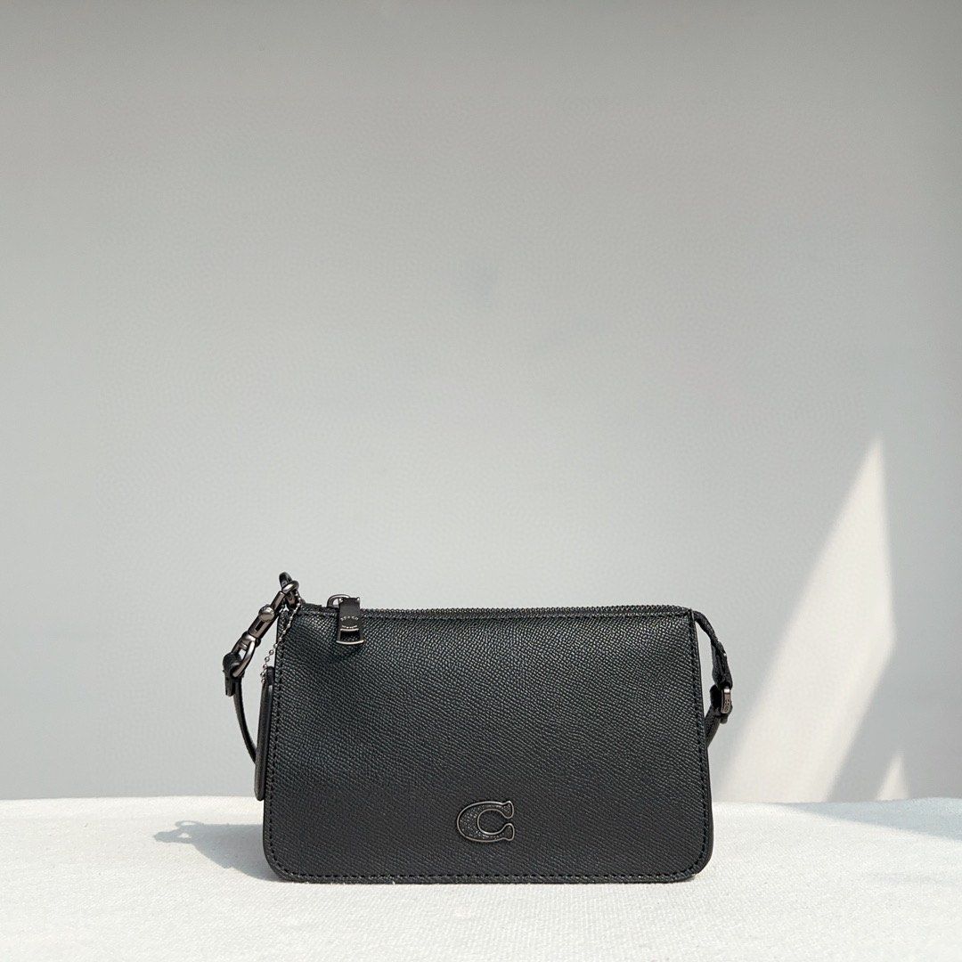 Coach Pouch Bag With Signature Canvas Detail, Women's Fashion