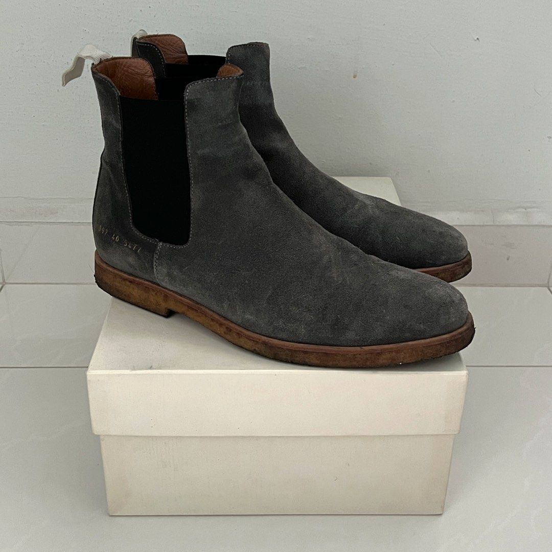 Common Projects Grey Chelsea Boots, Men's Fashion, Footwear, on