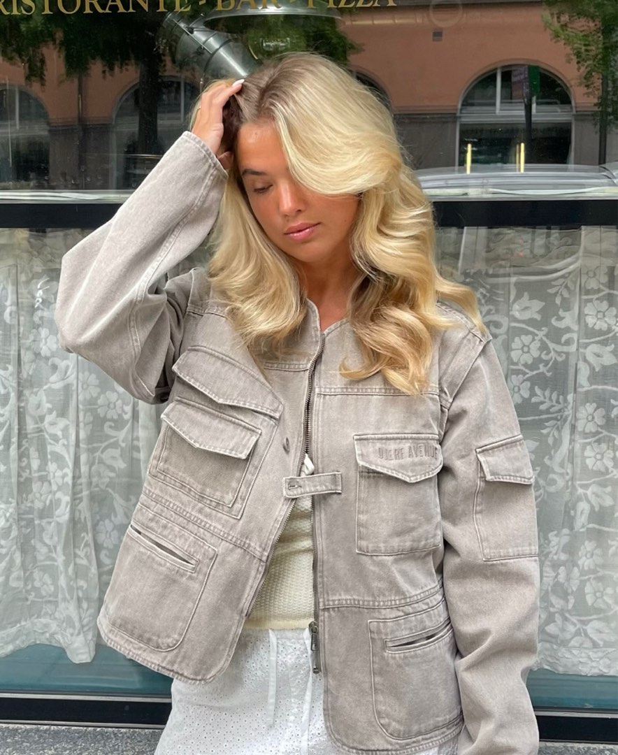 Vince denim utility best sale jacket