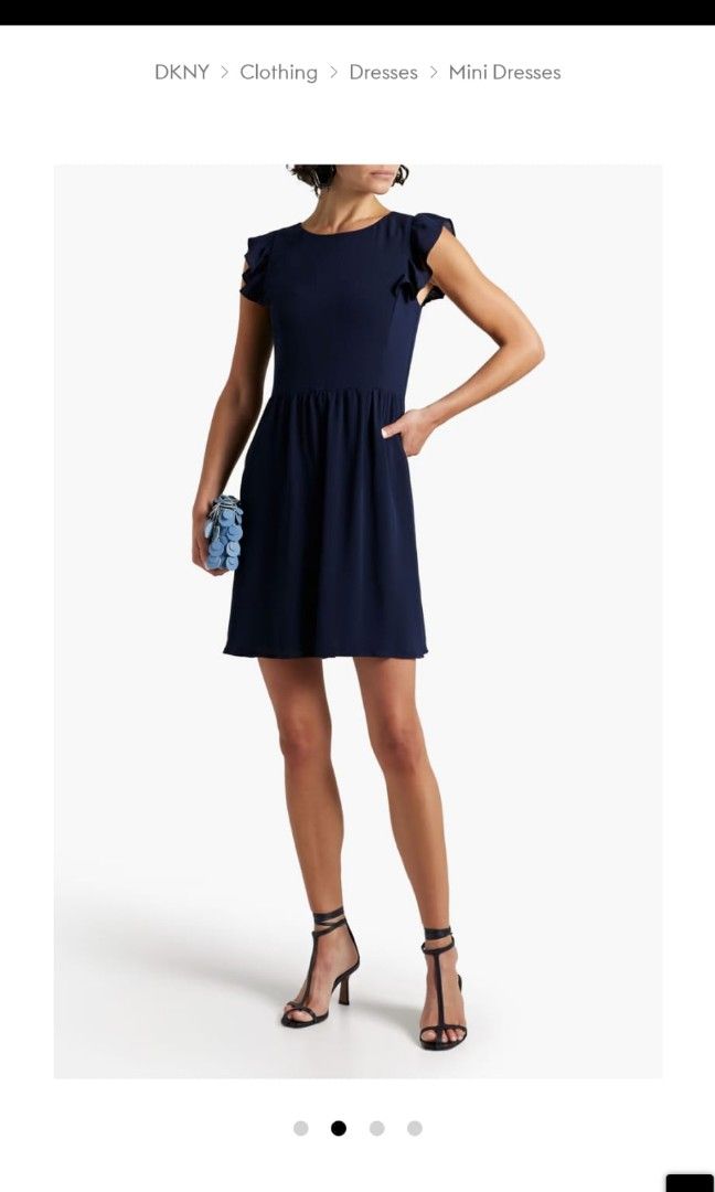 DKNY Navy Blue Crepon Dress
