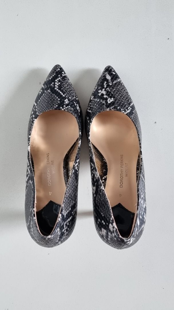 Wide Fit Snake Print Court Shoes Pumps