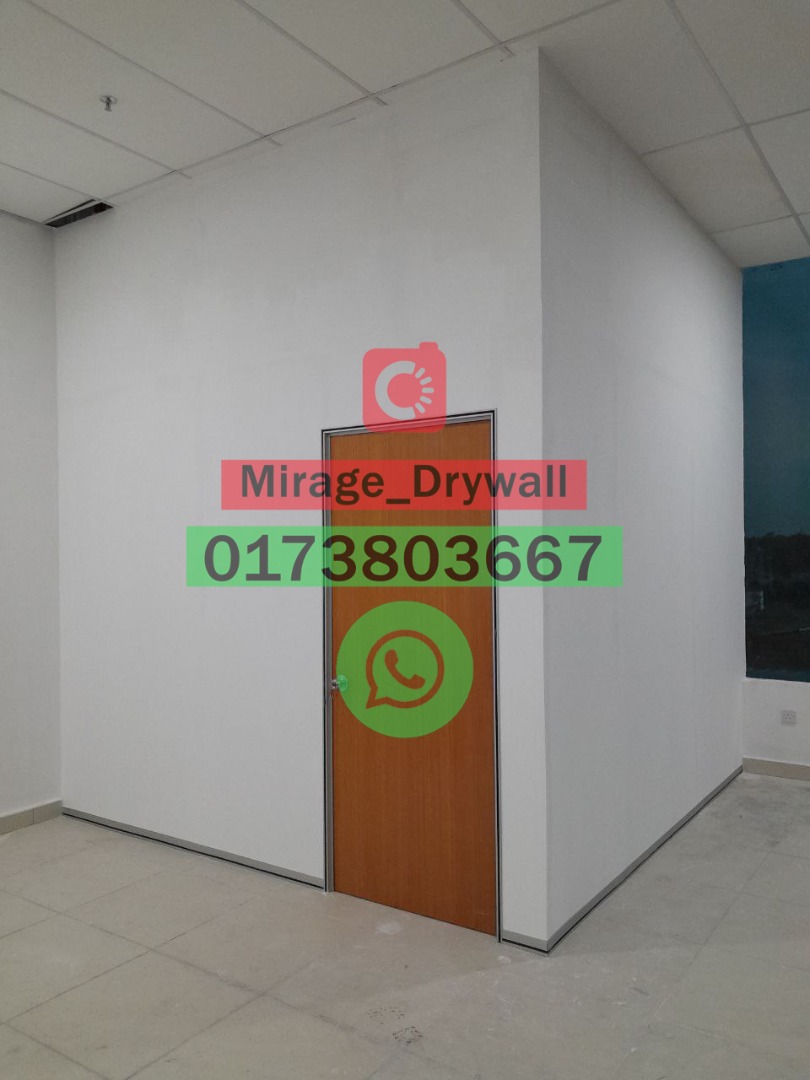 Drywall Partition Wall / Drywall Gypsum Board Installation Office Room