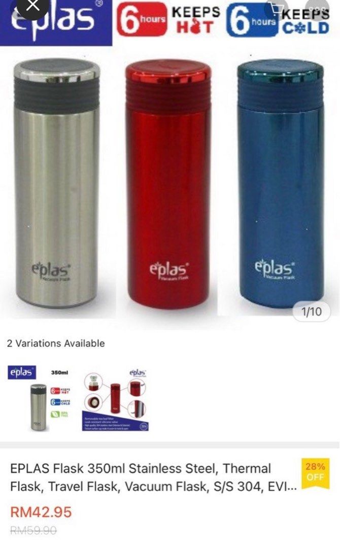 Eplas vacuum flask sports bottle