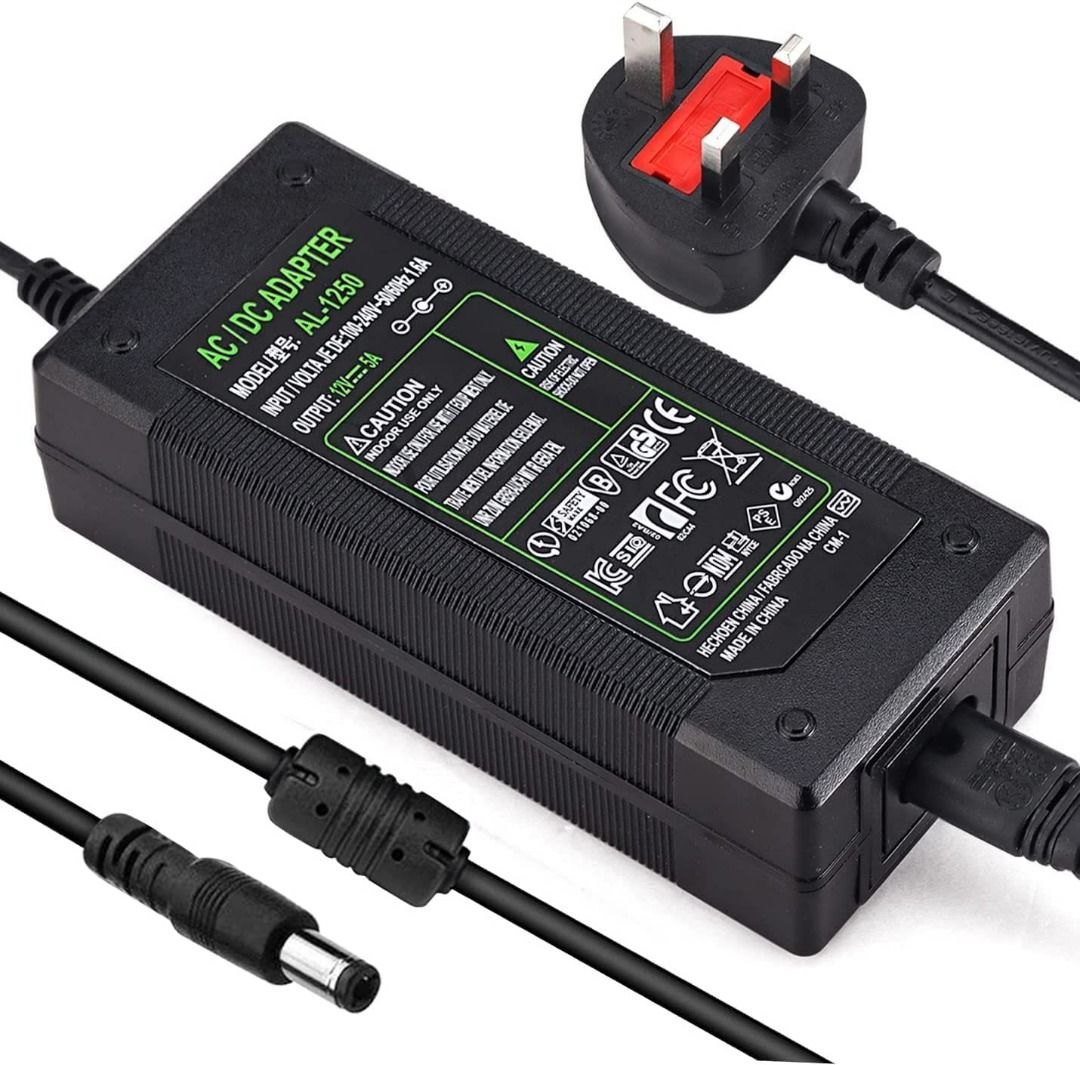 AC 100-240V to DC 12V 5A Power Supply Adapter Switching 5.5mm x
