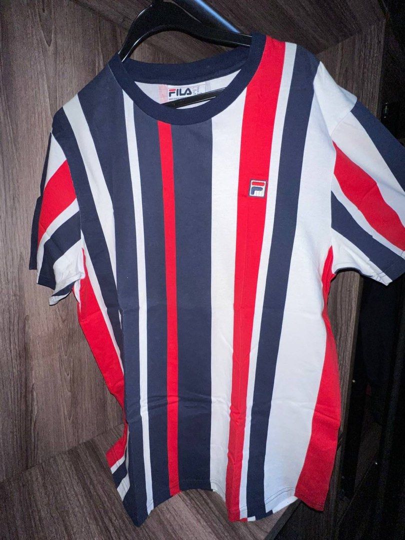 Fila Striped Shirt Men s Fashion Tops Sets Tshirts Polo