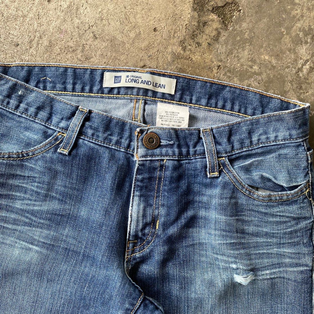 Long and hot sale lean gap jeans