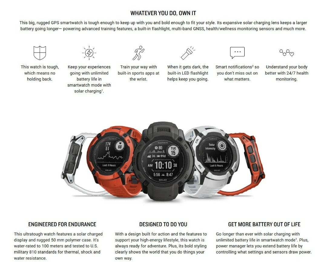 Garmin Instinct 2X Solar Mobile Phones Gadgets Wearables
