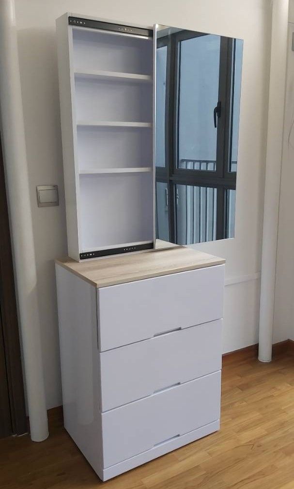 GD FURNISHING Mirror Sliding Dressing Table, Furniture & Home Living