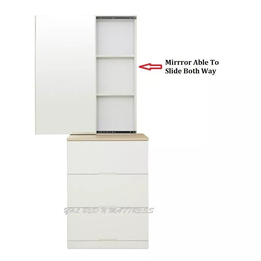 GD FURNISHING Mirror Sliding Dressing Table, Furniture & Home Living