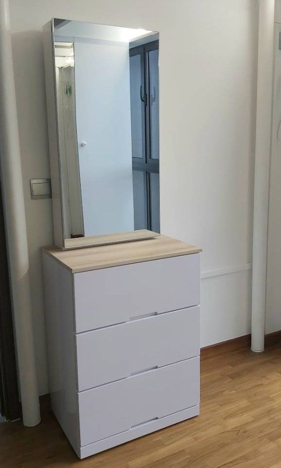 GD FURNISHING Mirror Sliding Dressing Table, Furniture & Home Living