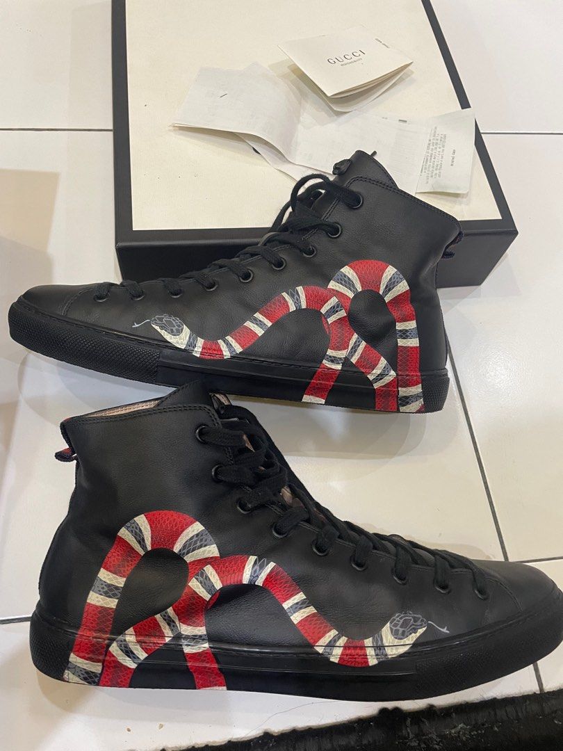 Gucci high discount top snake sneakers