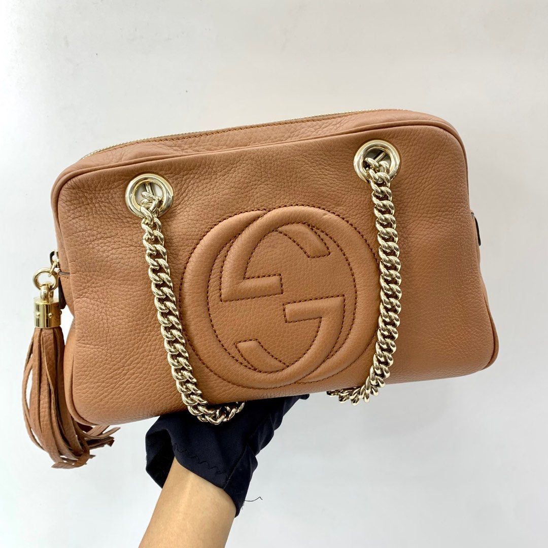 GUCCI SOHO 308983 CHAIN BROWN SHOULDER BAG 237017349