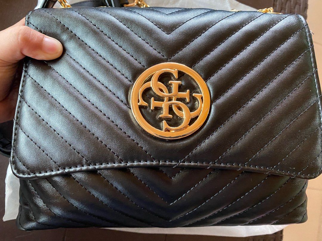 Guess V-Quilted shoulder bag on Carousell