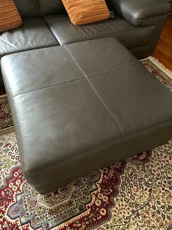 Harvey Norman Ottoman _Genuine Leather, Furniture & Home Living