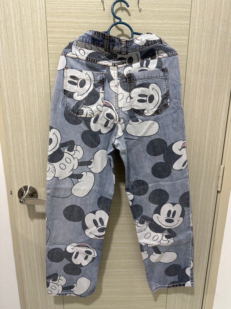 H M Disney Mickey Mouse denim jeans Women s Fashion Bottoms