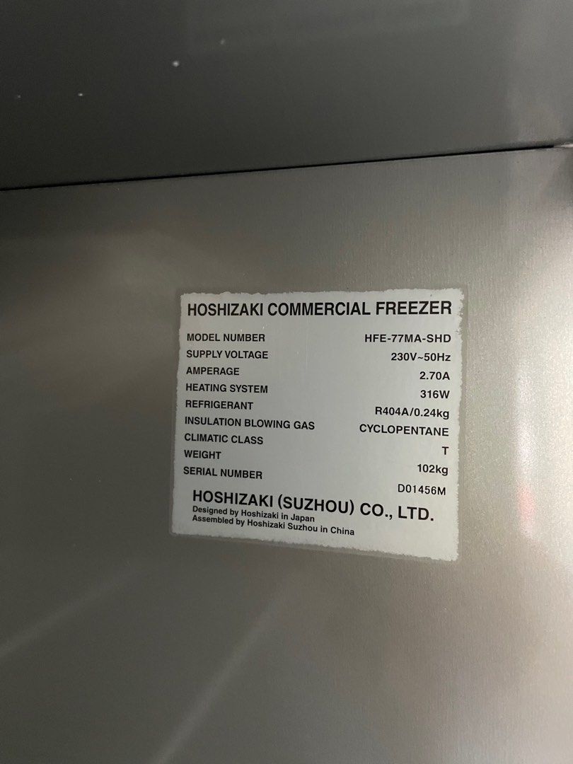 Hoshizaki Commercial Freezer HFE77MASHD (1 unit), TV & Home
