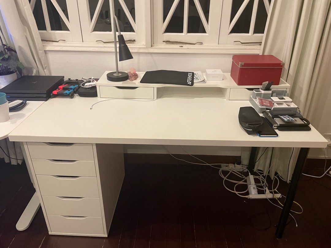 IKEA Linnmon desk with Alex 5drawer unit, Furniture & Home Living, Furniture, Tables & Sets on