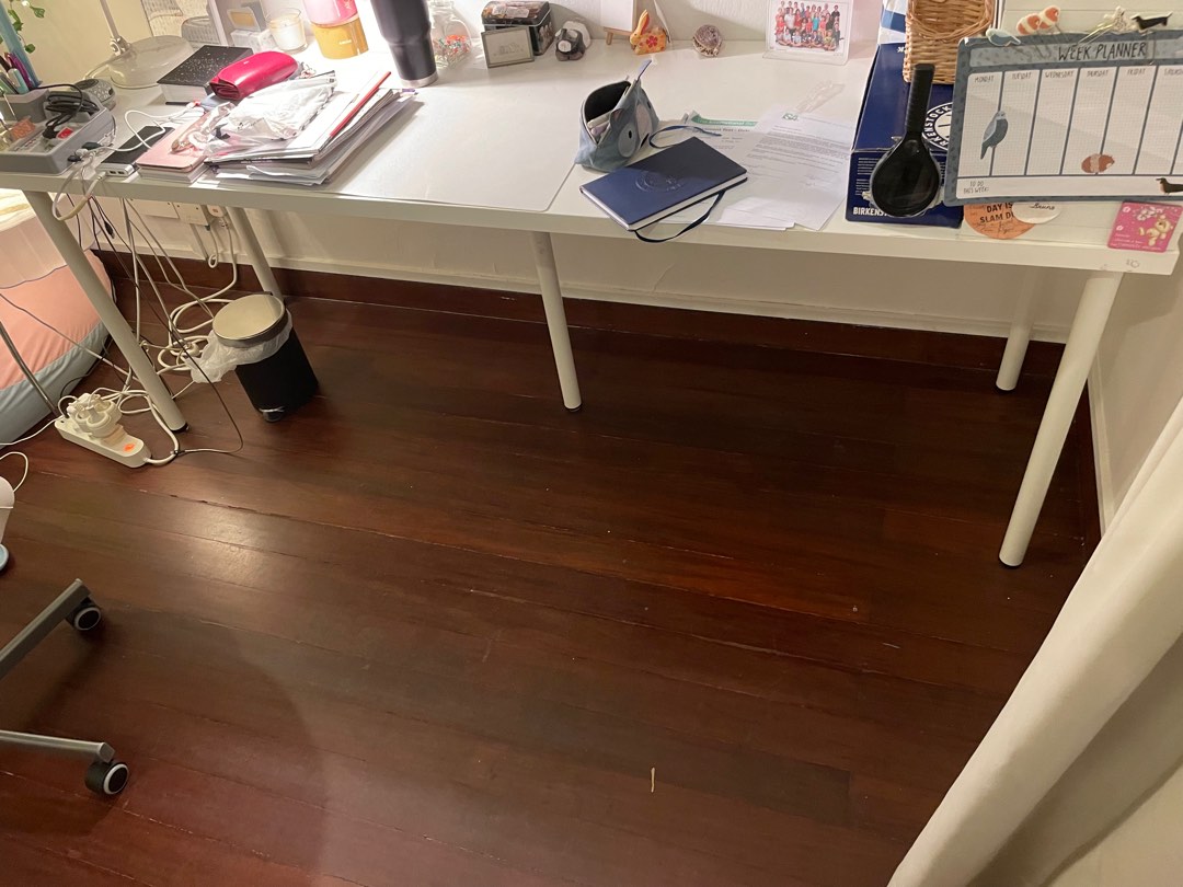 IKEA Linnmon White Desk 200cm by 60cm Furniture Home Living