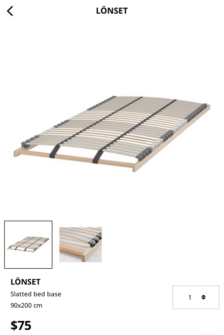 IKEA Slatted Bed Base, Furniture & Home Living, Furniture, Bed Frames