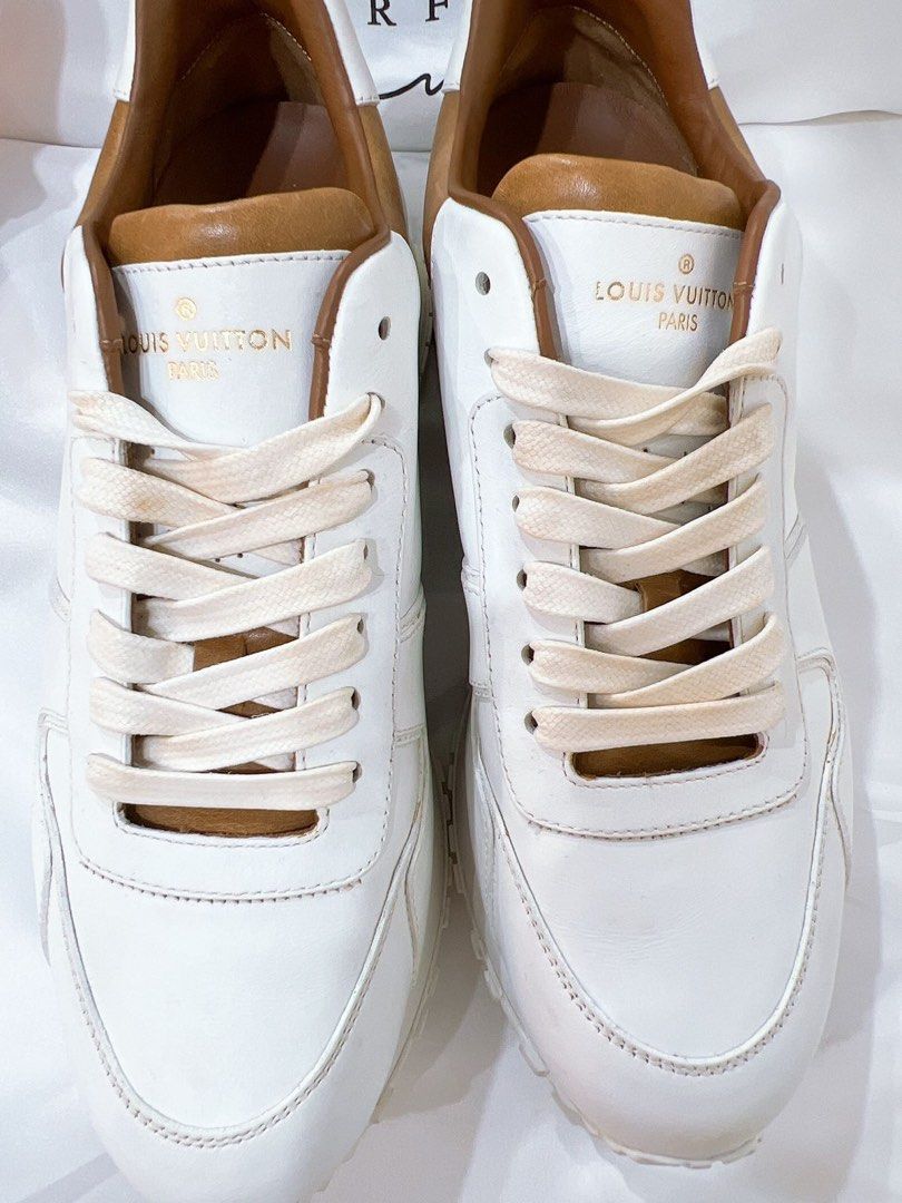 Authentic Louis Vuitton Frontrow White Leather Gold Flap Sneakers EU 37,5  US 7,5