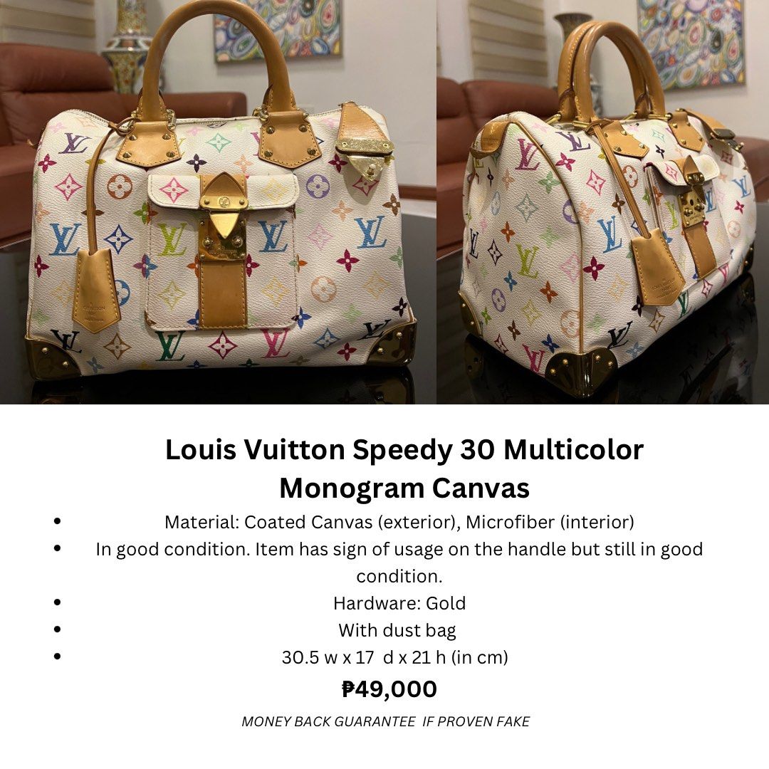 Louis Vuitton White Multicolor Monogram Canvas Speedy 30 Louis