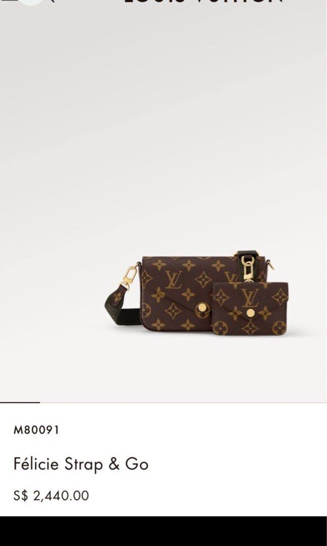 LV M80091 Louis Vuitton Felicie Strap Go Monogram Bag Pink
