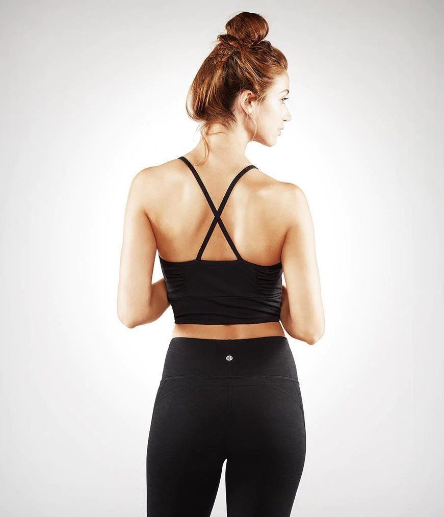 Manduka high neck halter wrap sports bra crop top yoga