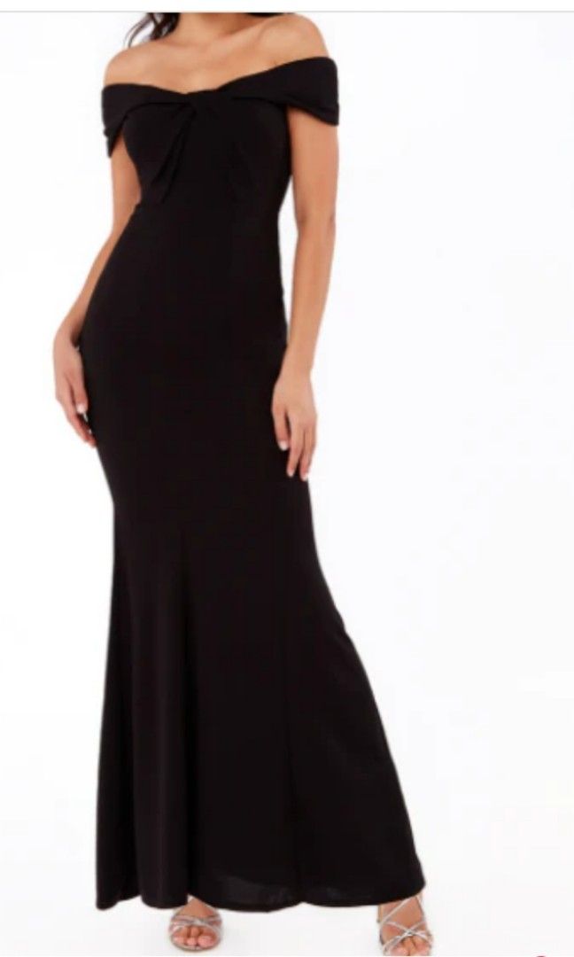 Missguided black off the shoulder dress online
