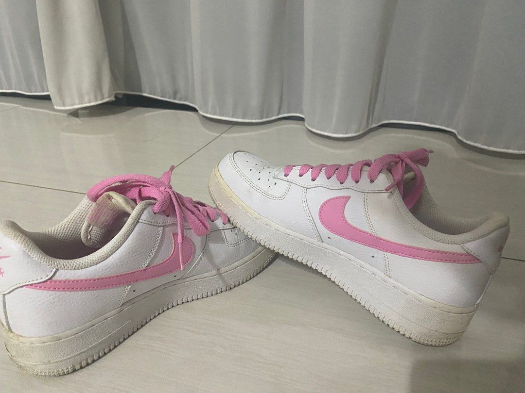 womens white and pink air force