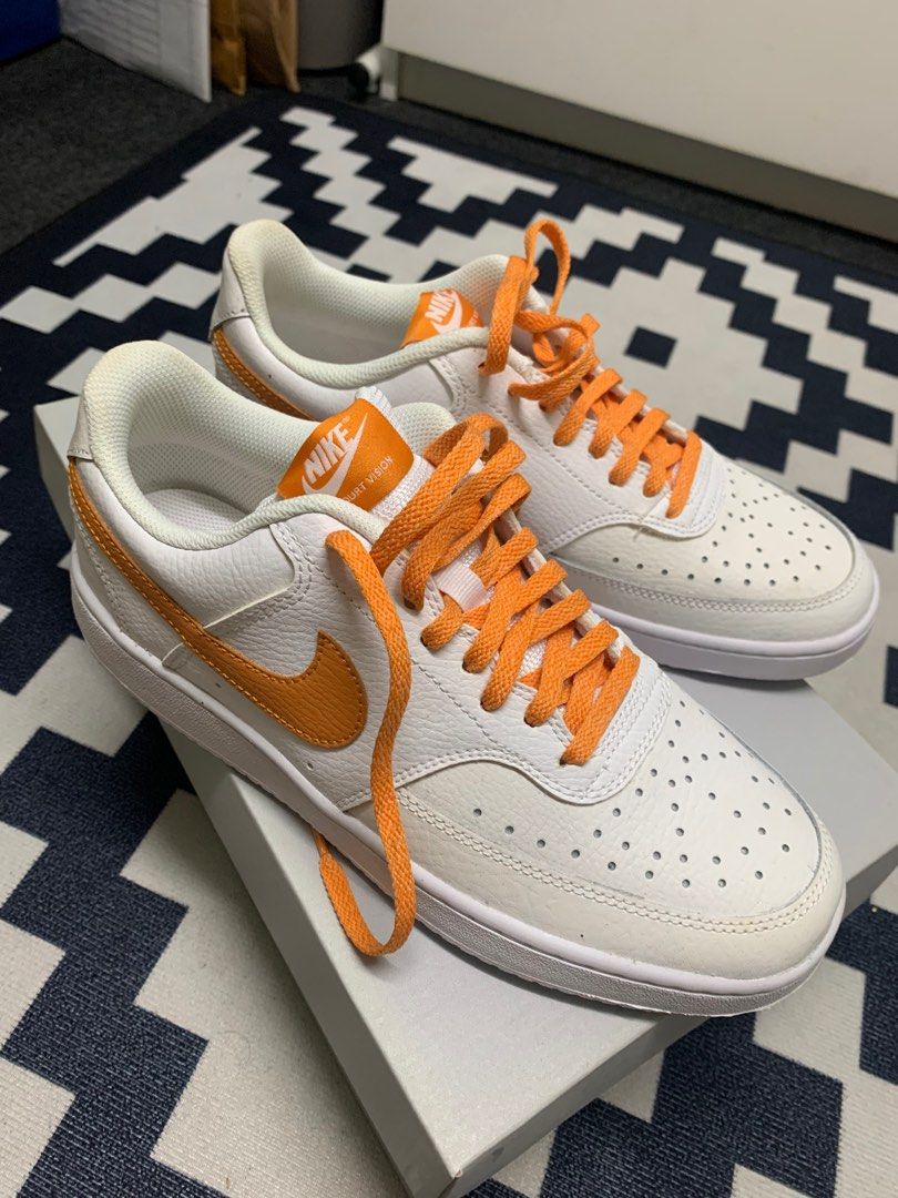 Nike Court Vision Low Offwhite Orange, Men's Fashion, Footwear ...