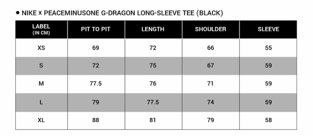 Nike x Peaceminusone G Dragon Long Tee Black