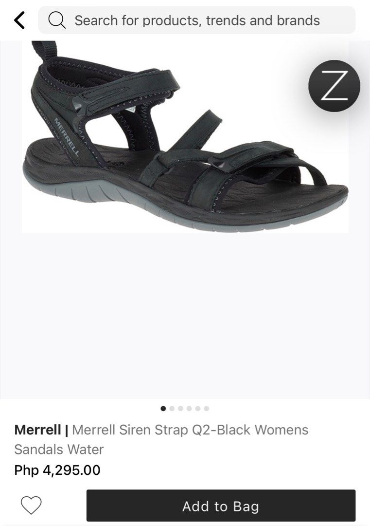Original Merrell Black Hiking Sandals Siren Strap Q2