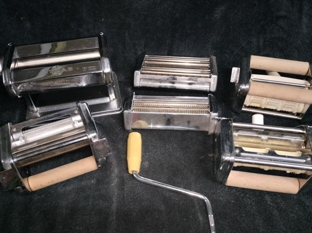 PASTA MAKER MARCATO (Category: Other Kitchen Appliances) located in Makati City. Submitted by mungojerry (Listing ID 1235398501, Image 3). Description: MARCATO ATLAS Model 150 (made in Italy) Complete BASIC SET PLUS WITH FOUR ADDITIONAL ATTACHMENTS -Angel Hair -Ravioli small -Ravioli Large (has stain) -Cannelloni BASIC SET and all additional attachments are MARCATO BRAND. Basic set purchased at Duty Free Philippines. Attachments purchased from ab