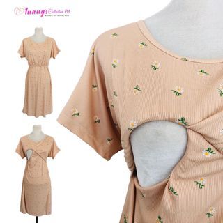 Peach Breastfeeding Nursing Dress