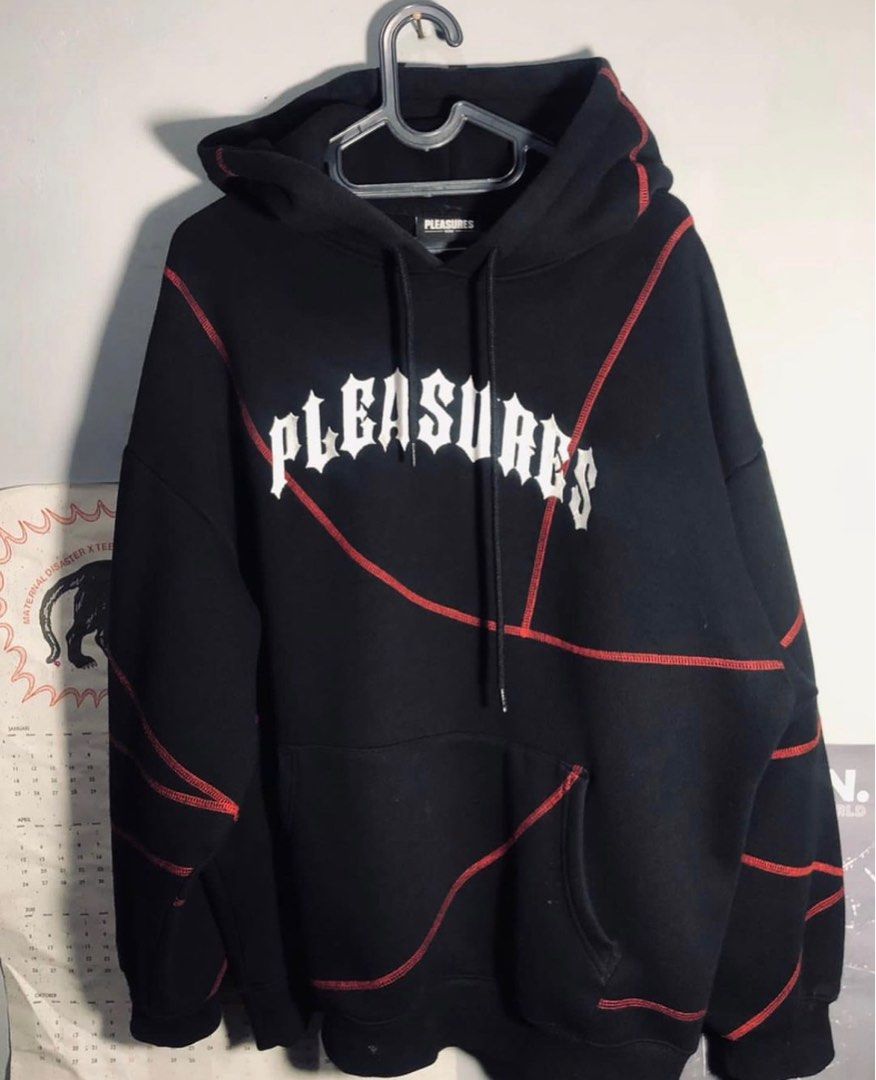 Pleasures destroyer sales contrast stitch hoodie