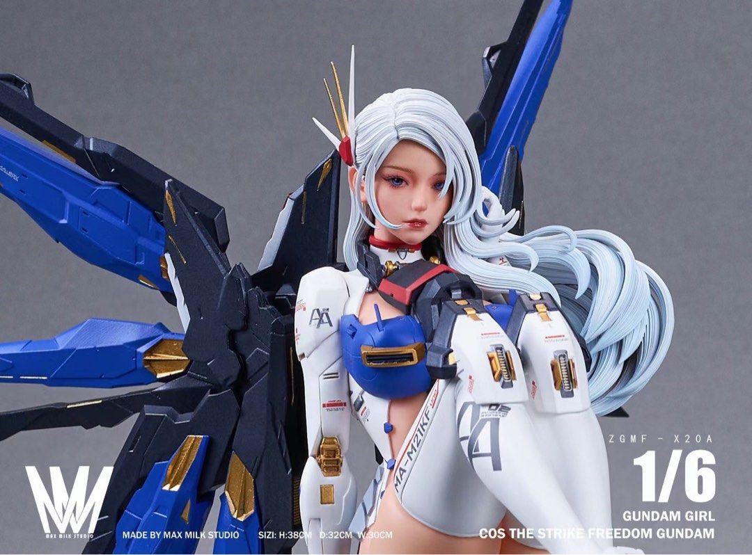[PO close] <Max Milk Studio> Gundam|Gundam Girl Cosplay Strike Freedom (Category: Toy Figures) located in Singapore. Submitted by unboxholicgk (Listing ID 1235959838, Image 2). Description: <Max Milk Studio> Gundam|Gundam Girl Cosplay Strike Freedom Total Production (units): 200 DEPOSIT* : SGD 190 FULL AMOUNT* : SGD 466 (Incl Ship) Est. Completion: 2023 Q3~Q4 Dimensions: 38cm(H),30cm(W),32cm(D) Material: Imported Resin, Imported PU *NON-REFUNDABL