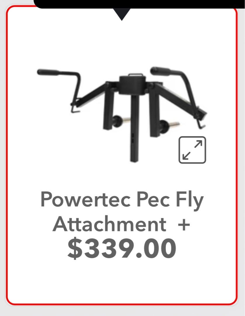 Powertec Pec Fly Attachment Sports Equipment Exercise